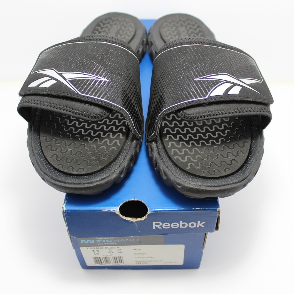 MENS REEBOK ZIG NANO SLIDE ll  BLACK/PURE SILVER